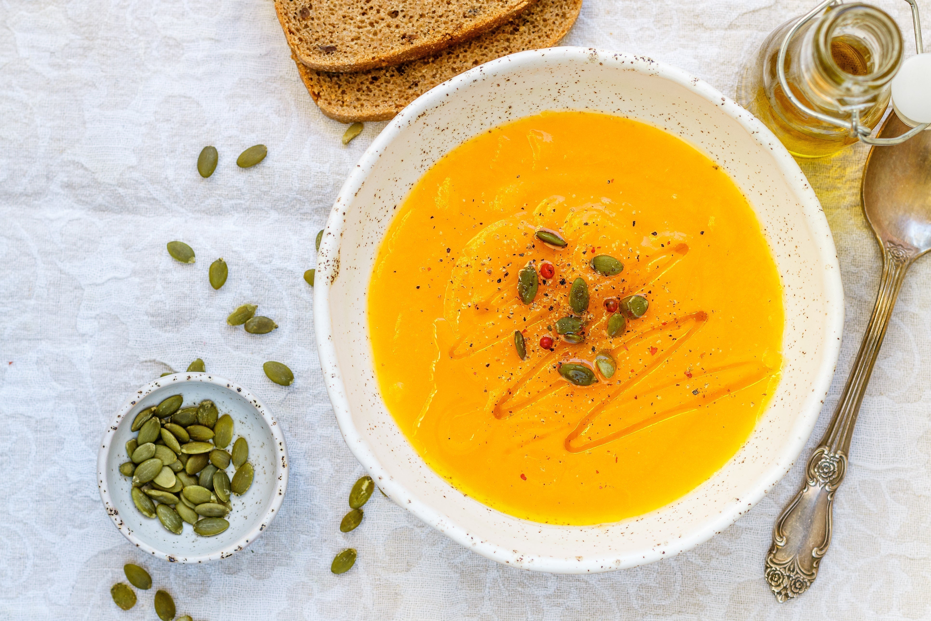 Creamy Butternut Squash & Ginger Soup with Udo’s Oil Drizzle