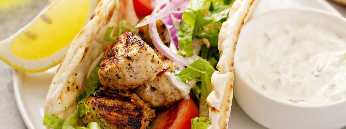 Greek Chicken Souvlaki with Udo’s Choice Tzatziki